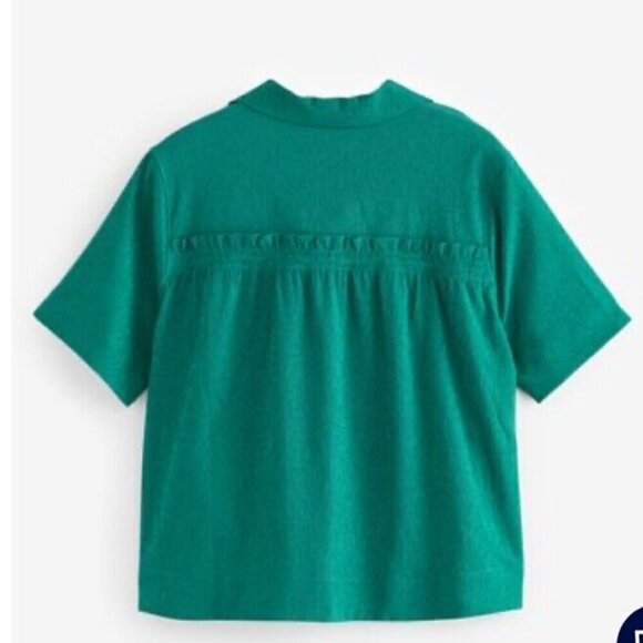 ATHLETA Echo Top Copper Button Down Packable Short Sleeve Collar Shirt RT$99 - Picture 7 of 8